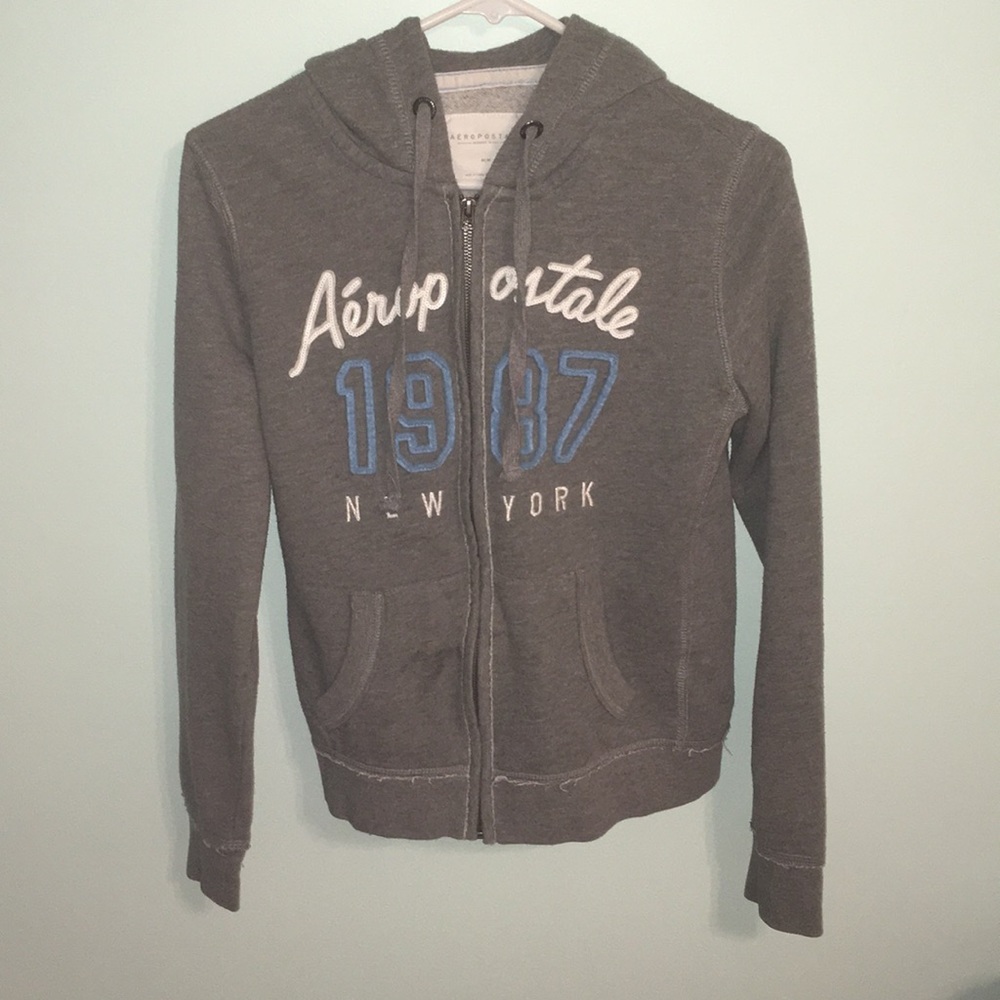 Full zip aero sweatshirt in grey